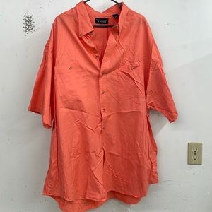 4XL Tall mens short sleeve peach dress shirt